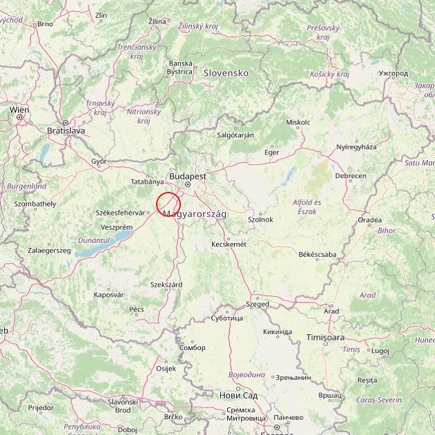 A Kápolnásnyék település helye Magyarországon térkép