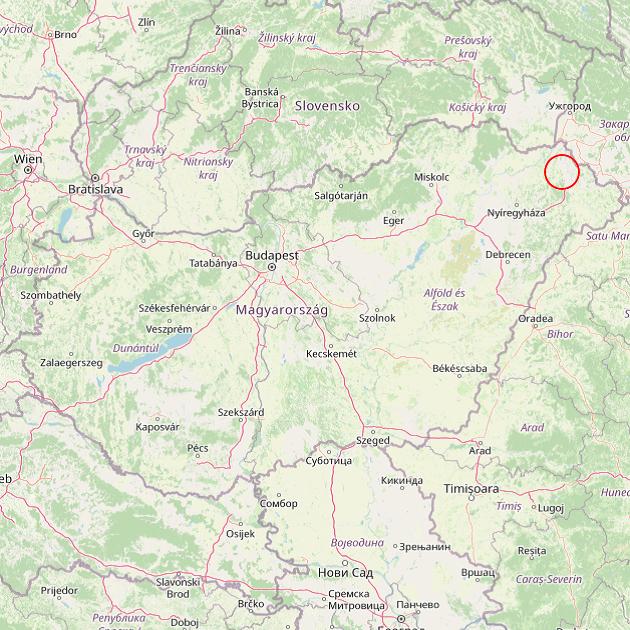 A Szabolcsbáka település helye Magyarországon térkép