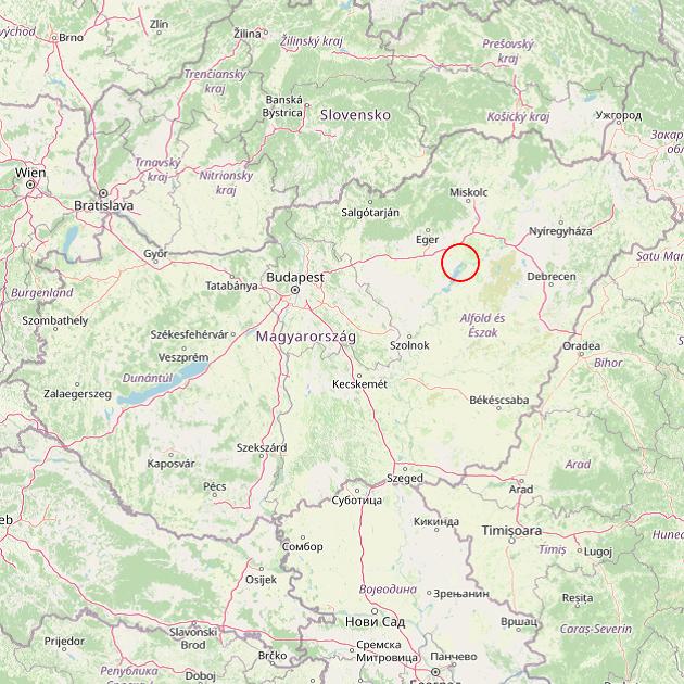 A Poroszló település helye Magyarországon térkép