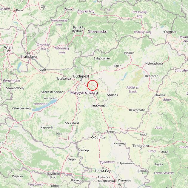A Vasad település helye Magyarországon térkép