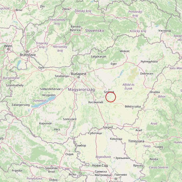 A Cibakháza település helye Magyarországon térkép
