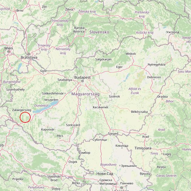 A Kacorlak település helye Magyarországon térkép