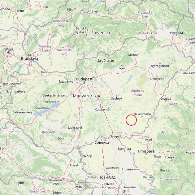 A Orosháza település helye Magyarországon térkép