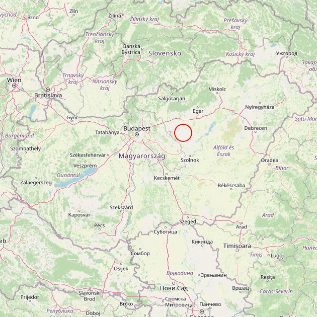 A Jásztelek település helye Magyarországon térkép