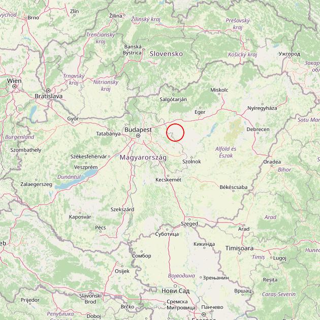 A Jászfelsőszentgyörgy település helye Magyarországon térkép
