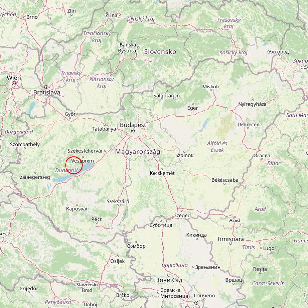 A Óbudavár település helye Magyarországon térkép
