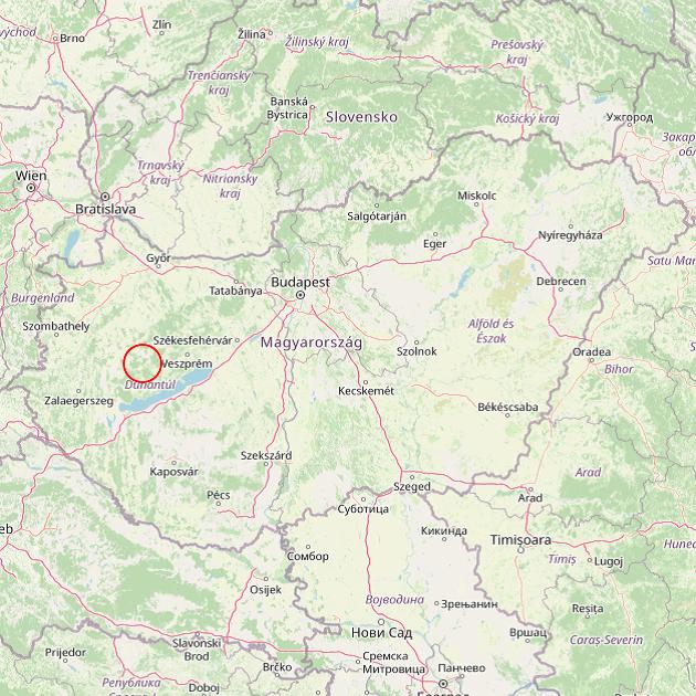 A Nyirád település helye Magyarországon térkép
