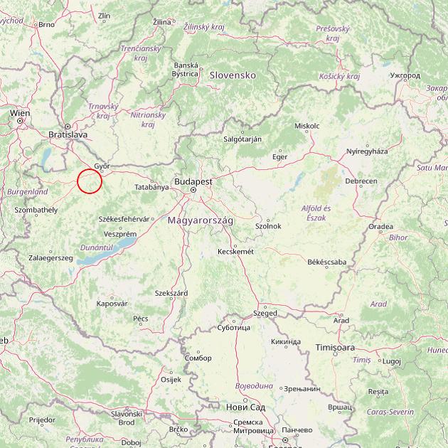 A Kisbabot település helye Magyarországon térkép