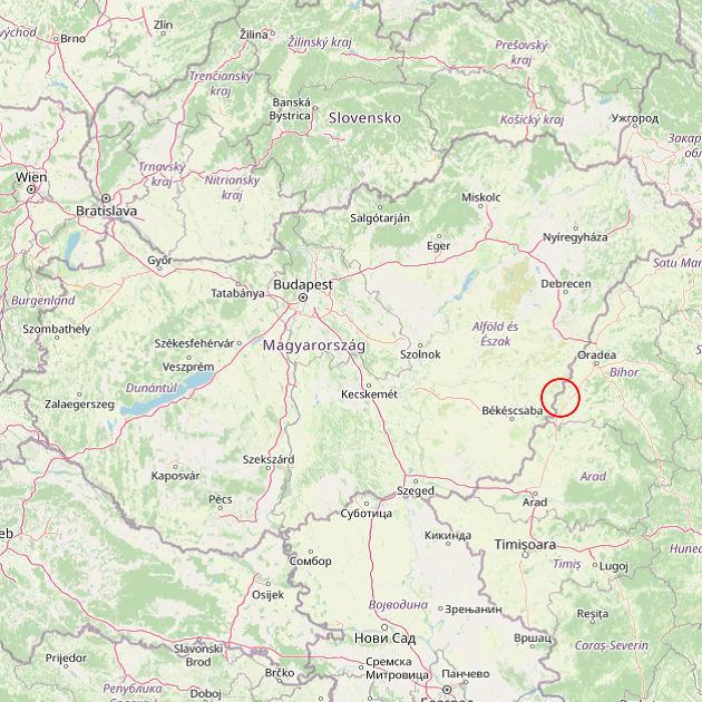 A Újszalonta település helye Magyarországon térkép