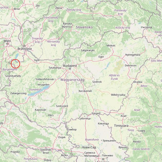 A Nagycenk település helye Magyarországon térkép