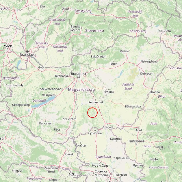 A Tázlár település helye Magyarországon térkép