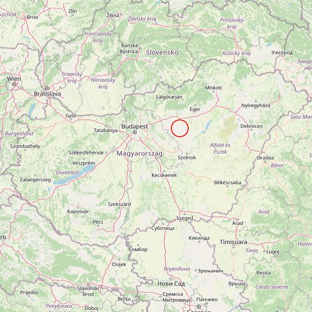 A Jászjákóhalma település helye Magyarországon térkép