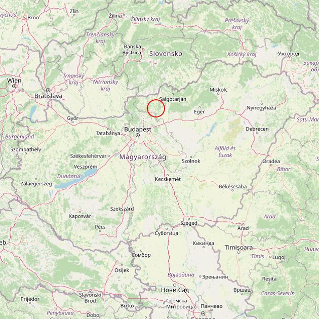 A Galgaguta település helye Magyarországon térkép