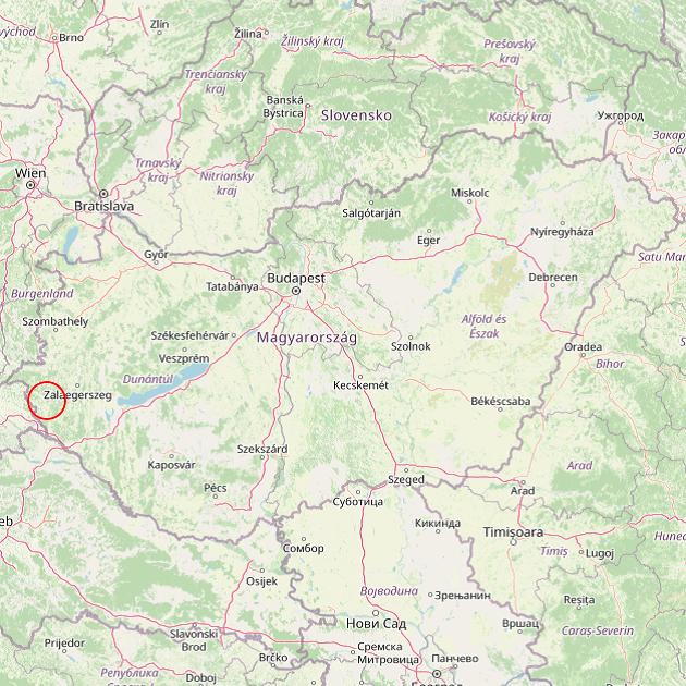 A Csesztreg település helye Magyarországon térkép