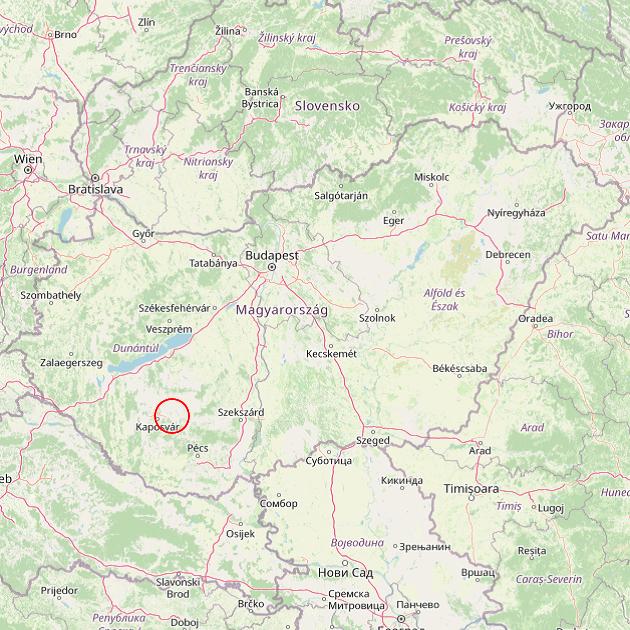 A Kaposhomok település helye Magyarországon térkép