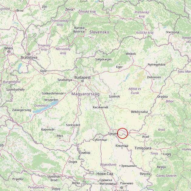 A Kiszombor település helye Magyarországon térkép