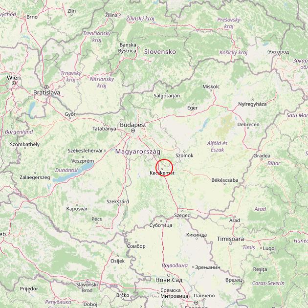 A Kecskemét település helye Magyarországon térkép