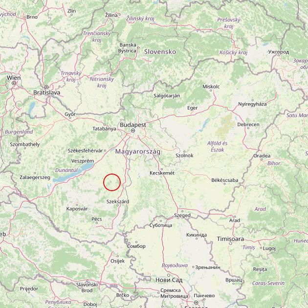 A Kisszékely település helye Magyarországon térkép