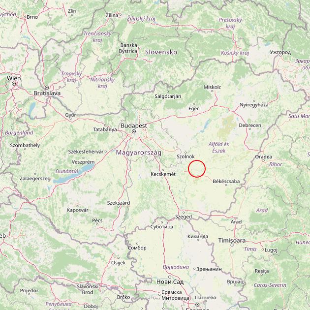A Öcsöd település helye Magyarországon térkép