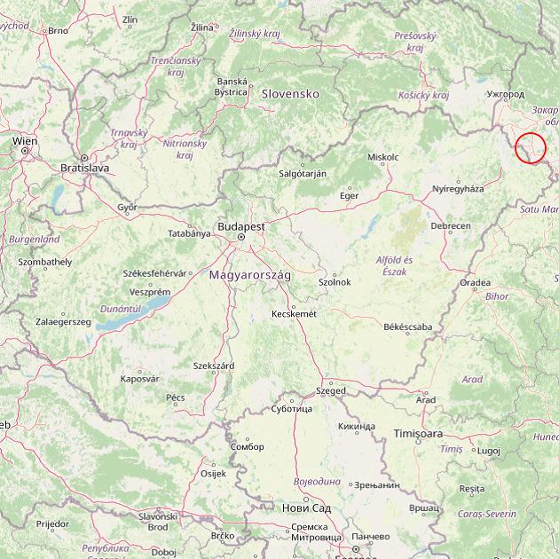 A Beregdaróc település helye Magyarországon térkép