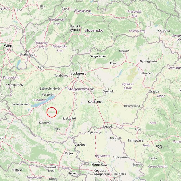 A Gadács település helye Magyarországon térkép