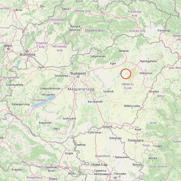 A Tiszaigar település helye Magyarországon térkép