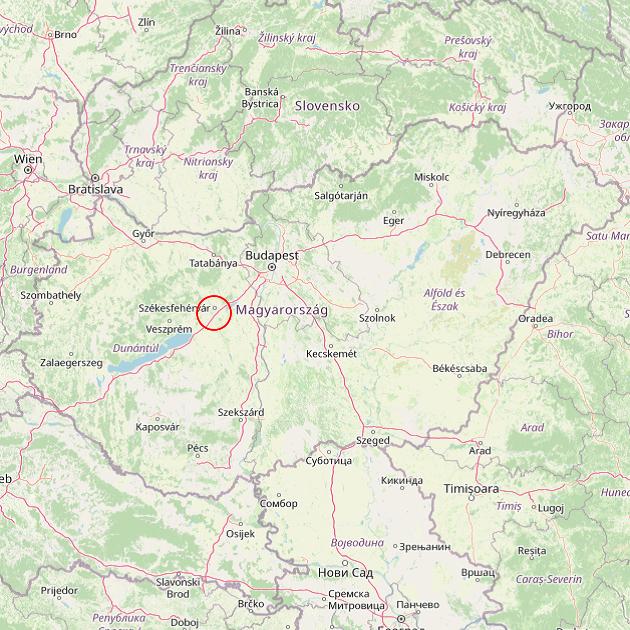 A Szabadbattyán település helye Magyarországon térkép