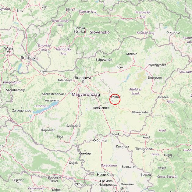 A Tiszajenő település helye Magyarországon térkép