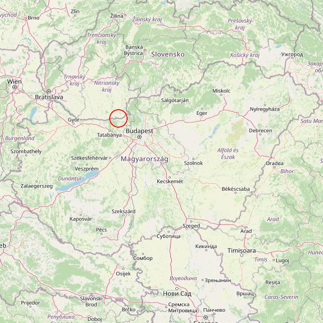 A Bajót település helye Magyarországon térkép