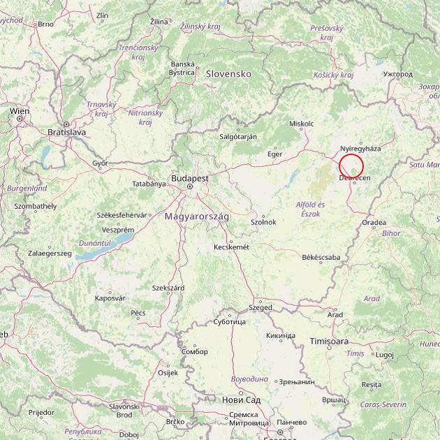 A Hajdúböszörmény település helye Magyarországon térkép