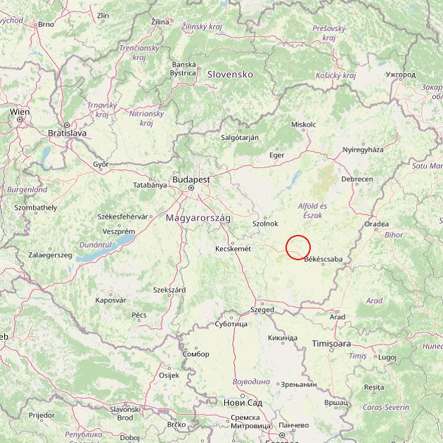 A Csabacsűd település helye Magyarországon térkép