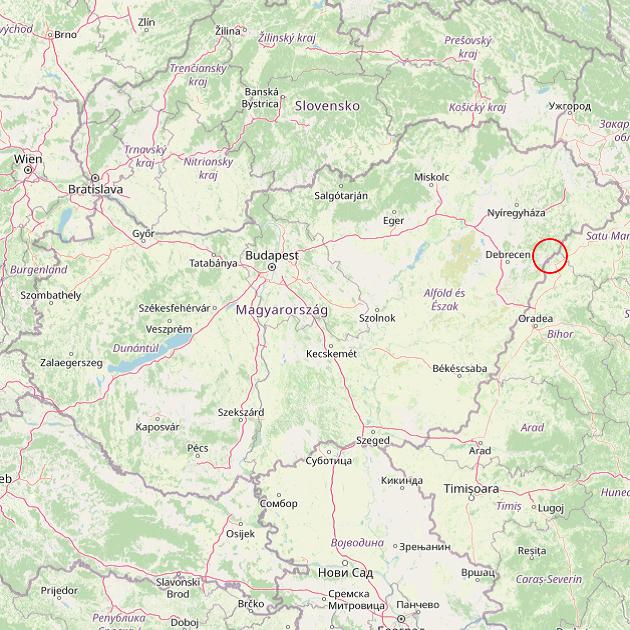 A Nyírábrány település helye Magyarországon térkép