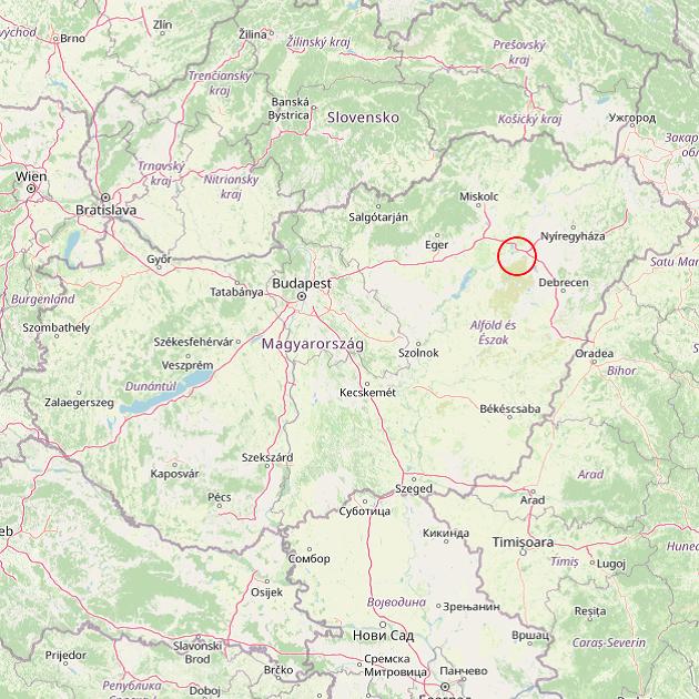 A Újszentmargita település helye Magyarországon térkép