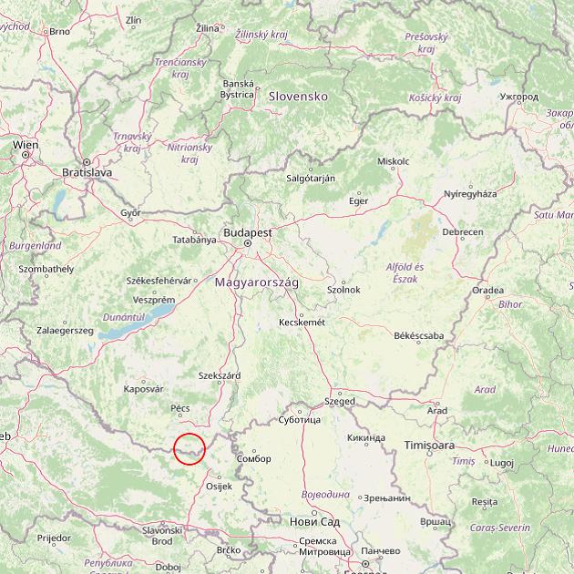 A Alsószentmárton település helye Magyarországon térkép