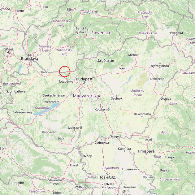 A Dunaalmás település helye Magyarországon térkép