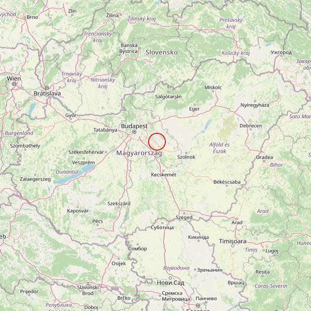 A Monorierdő település helye Magyarországon térkép