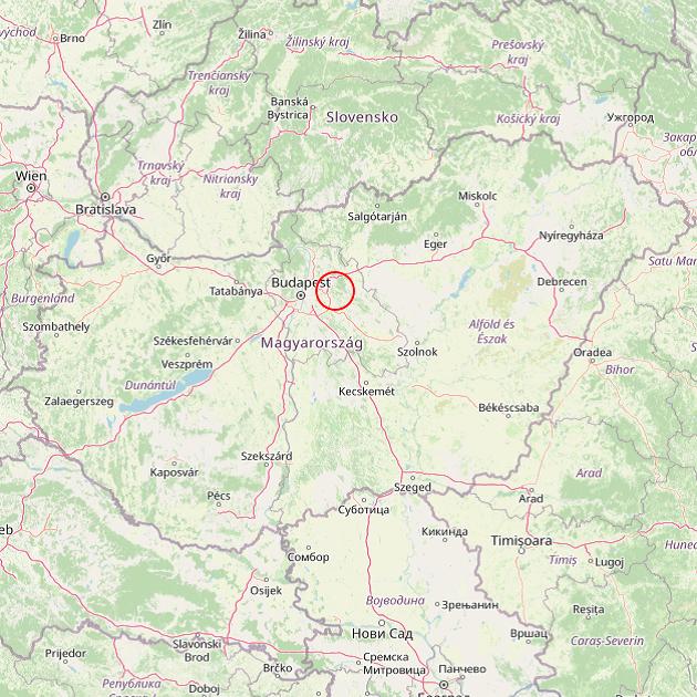 A Pécel település helye Magyarországon térkép