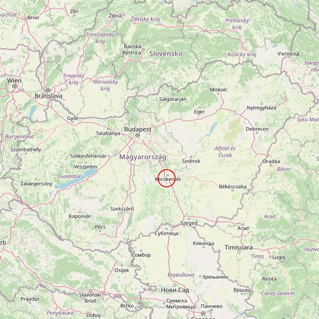 A Helvécia település helye Magyarországon térkép