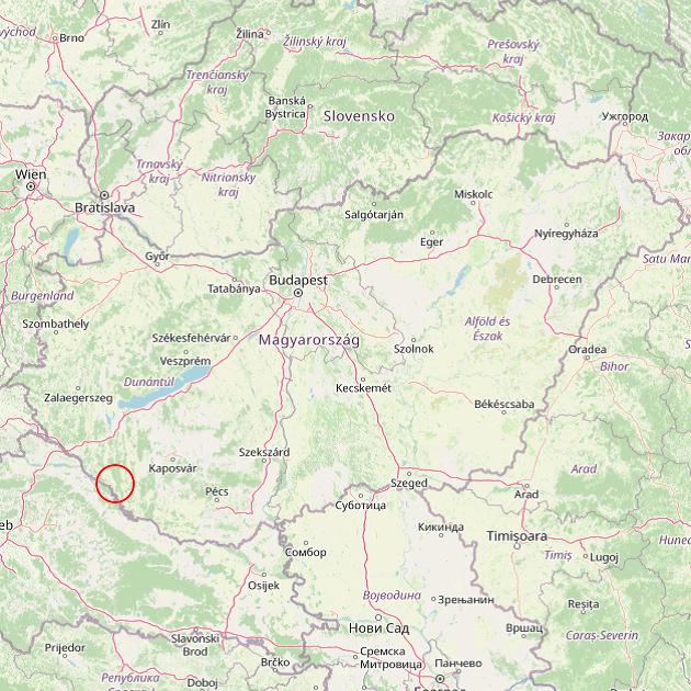 A Somogyudvarhely település helye Magyarországon térkép