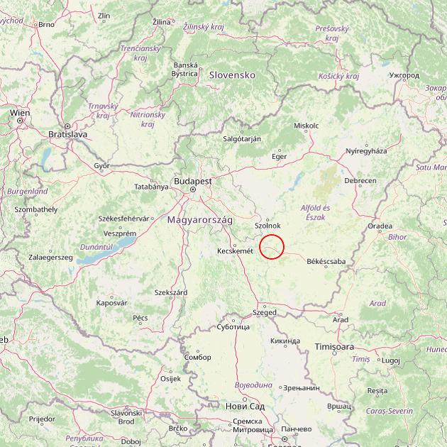 A Cserkeszőlő település helye Magyarországon térkép