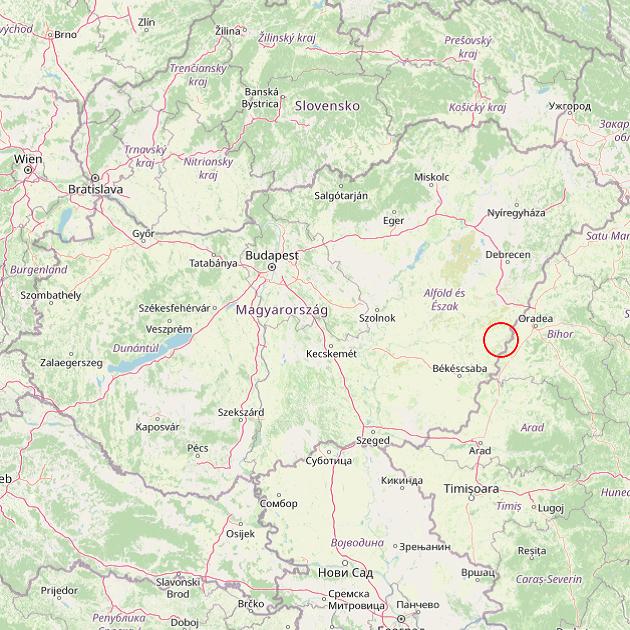 A Zsadány település helye Magyarországon térkép