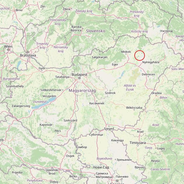 A Tiszadada település helye Magyarországon térkép