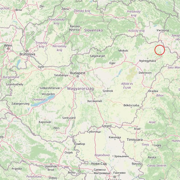 A Gyulaháza település helye Magyarországon térkép