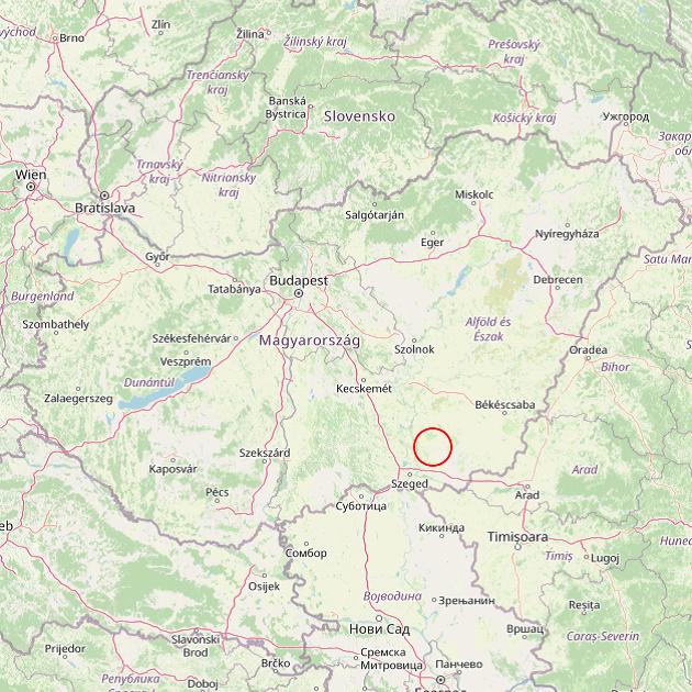 A Hódmezővásárhely település helye Magyarországon térkép