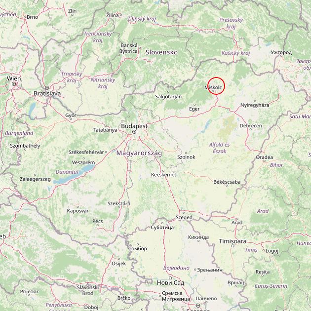 A Szirmabesenyő település helye Magyarországon térkép